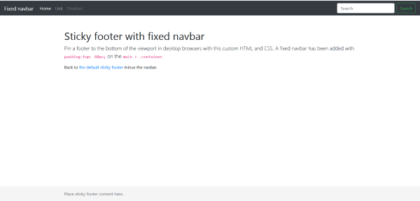 Sticky footer with fixed navbarの画像